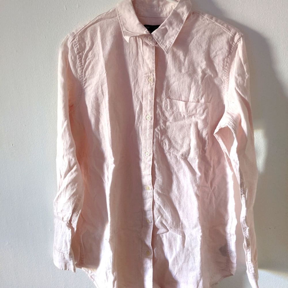 NWT Pink linen button down/swimsuit cover
